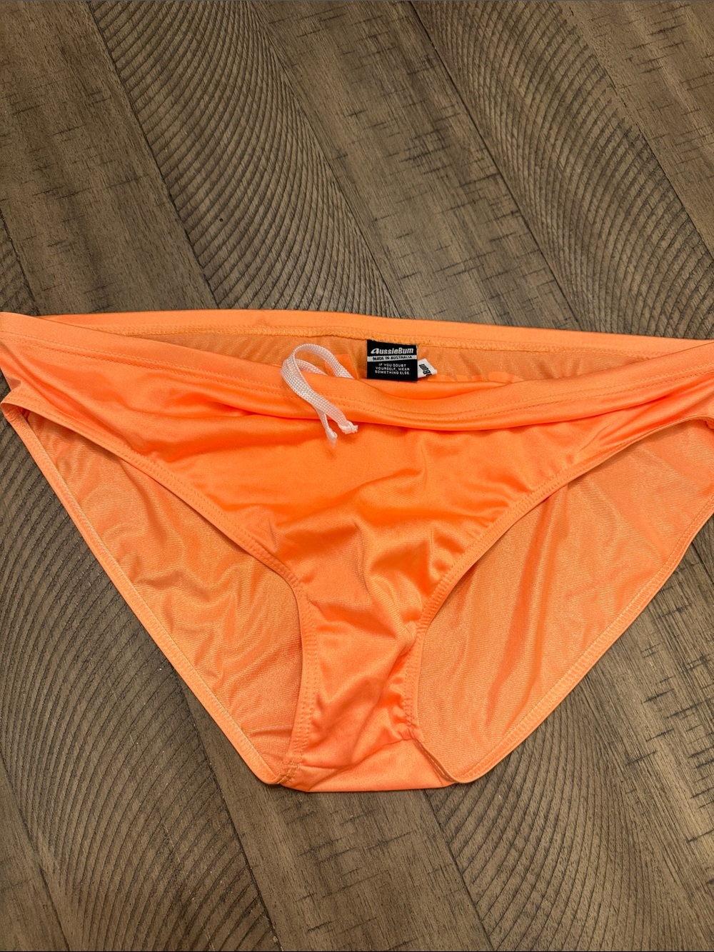 Men's Orange Swim Bikini Brief with Drawstring by AussieBum XXL